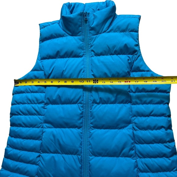 Lands End Puffer Vest SZ Large 14-16 Robins Egg Blue Full Zip Pockets READ - Picture 7 of 9
